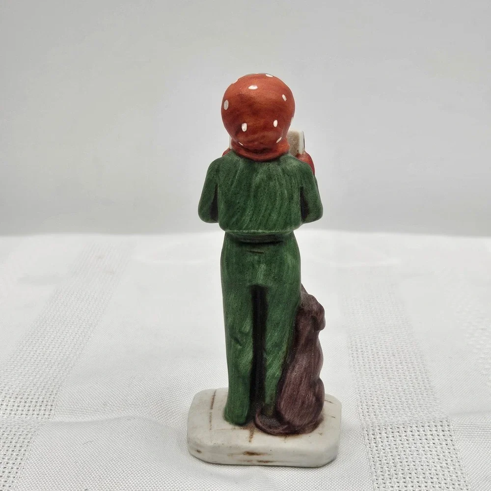 Norman Rockwell The Caroler NR-203 Christmas‎ Boy Dog Figurine 1979 SEP
